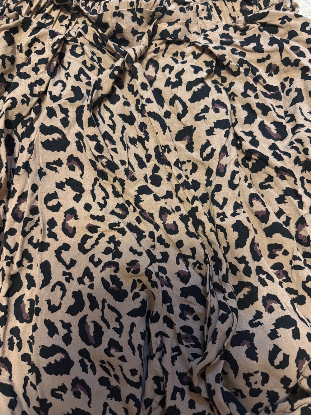 Leopard Print Wide Leg Pants with Tie Waist - Black Top Styling - Picture 4 of 4